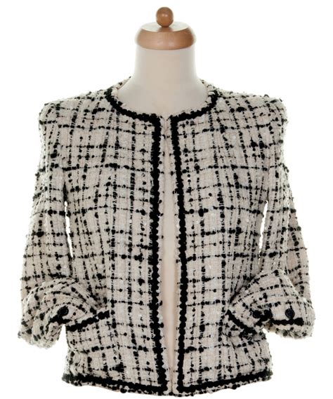 chanel black jackets|Chanel tweed jacket cost.